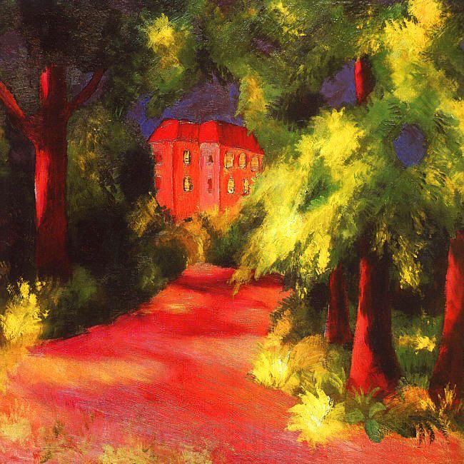 August Macke Red House in a Park Norge oil painting art